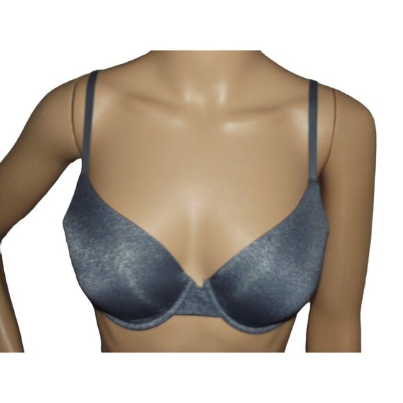 Victoria's Secret Bra34C Uplift Semi Demi Underwire Blue Heather multi-way strap - Picture 1 of 8